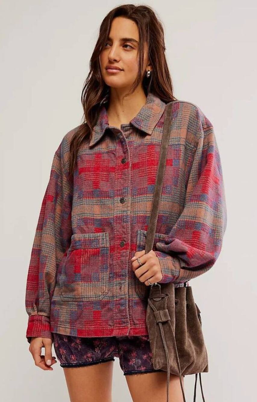 Free People Keep It Cozy Shirt Jacket, Large